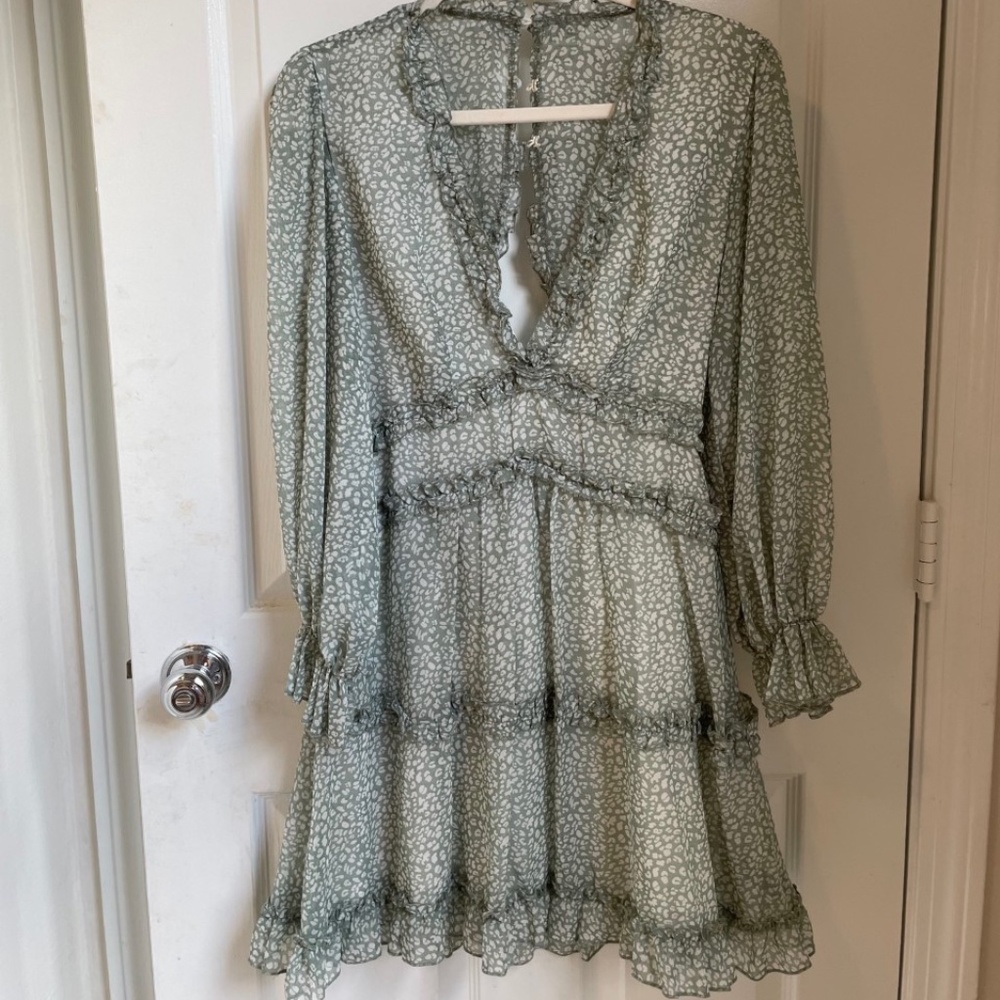 Periwinkle Long Sleeved Frill Dress